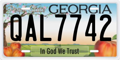 GA license plate QAL7742