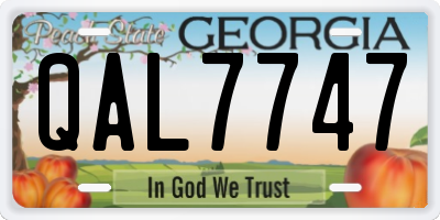 GA license plate QAL7747