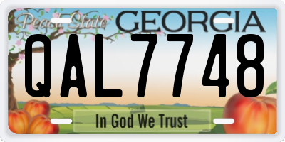 GA license plate QAL7748