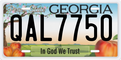 GA license plate QAL7750