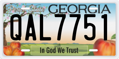 GA license plate QAL7751