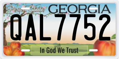 GA license plate QAL7752