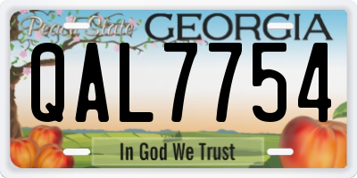 GA license plate QAL7754