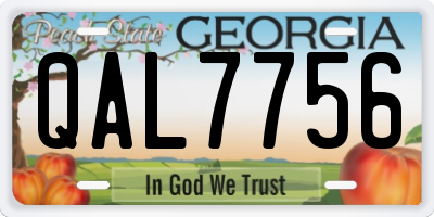 GA license plate QAL7756