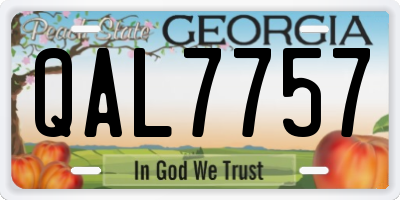 GA license plate QAL7757