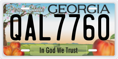 GA license plate QAL7760