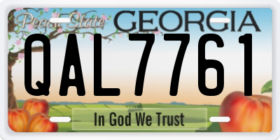 GA license plate QAL7761