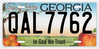 GA license plate QAL7762