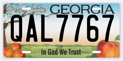 GA license plate QAL7767