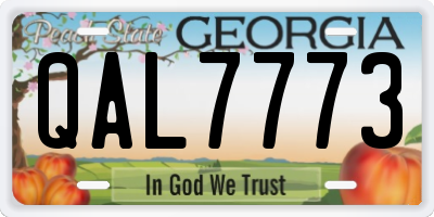 GA license plate QAL7773