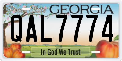 GA license plate QAL7774