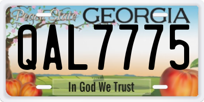 GA license plate QAL7775