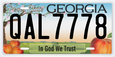 GA license plate QAL7778