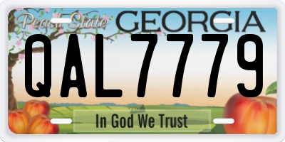 GA license plate QAL7779