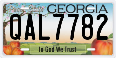 GA license plate QAL7782