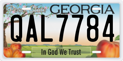 GA license plate QAL7784