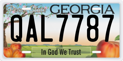 GA license plate QAL7787