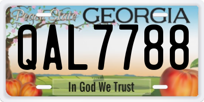 GA license plate QAL7788