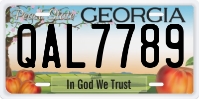 GA license plate QAL7789