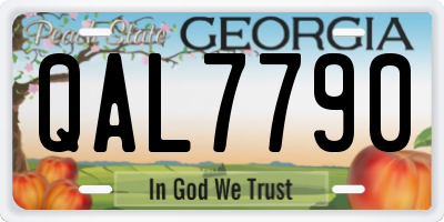 GA license plate QAL7790