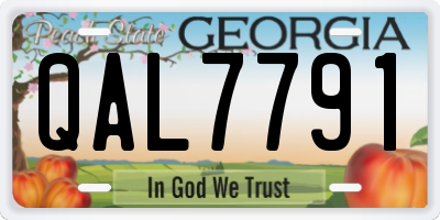 GA license plate QAL7791