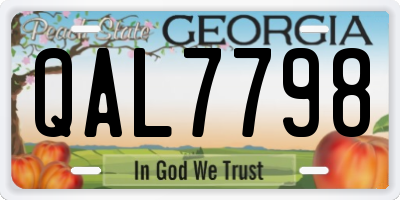 GA license plate QAL7798