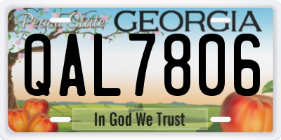 GA license plate QAL7806