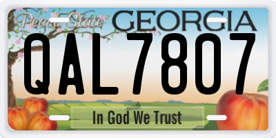 GA license plate QAL7807