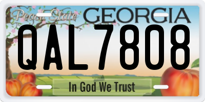 GA license plate QAL7808