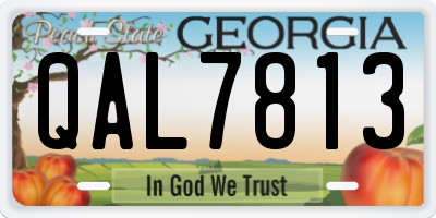 GA license plate QAL7813