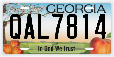 GA license plate QAL7814