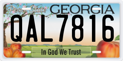 GA license plate QAL7816