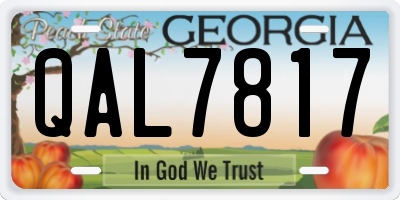 GA license plate QAL7817