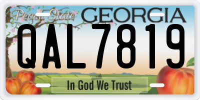 GA license plate QAL7819