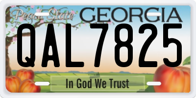 GA license plate QAL7825