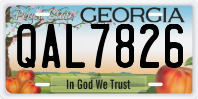 GA license plate QAL7826