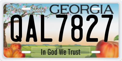 GA license plate QAL7827