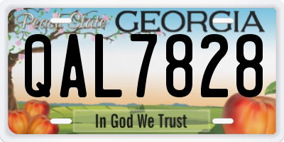 GA license plate QAL7828