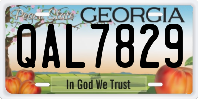 GA license plate QAL7829