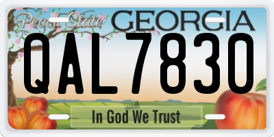 GA license plate QAL7830