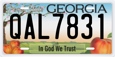 GA license plate QAL7831