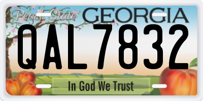 GA license plate QAL7832