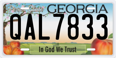 GA license plate QAL7833