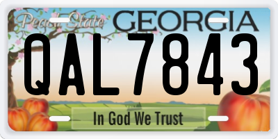 GA license plate QAL7843