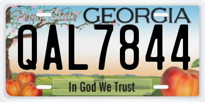 GA license plate QAL7844