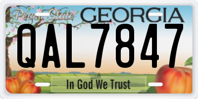 GA license plate QAL7847