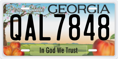 GA license plate QAL7848