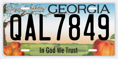 GA license plate QAL7849