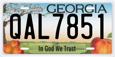 GA license plate QAL7851