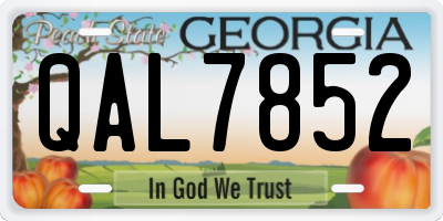 GA license plate QAL7852